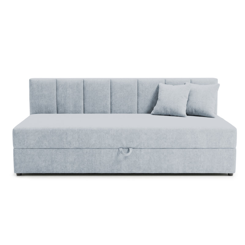Lenny Upholstered Polyester Daybed, Light Blue