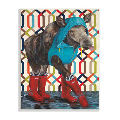 " Moose Rain Gear Boots Jacket Geometric Pattern Room "