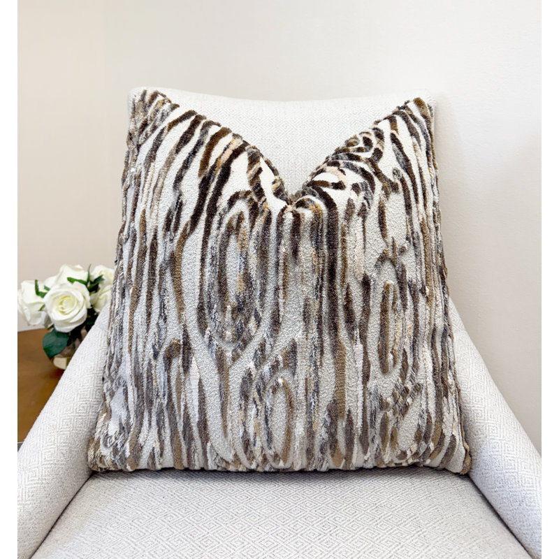 Housse de coussin en velours Flow, Café au lait, 20 x 20 po
