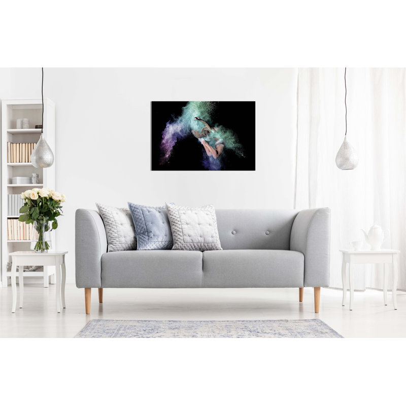 Colourful Powder Dust Dancing Gymnast Athelete Artistic - Wrapped Canvas Art Prints, 31cm H x 20cm W