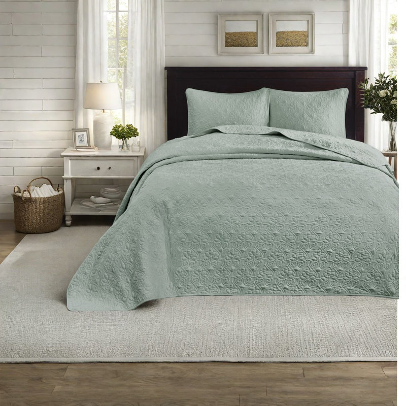 Ensembles de literie en coton confortables, courtepointe réversible de style écume de mer, simple / simple TG pour la maison