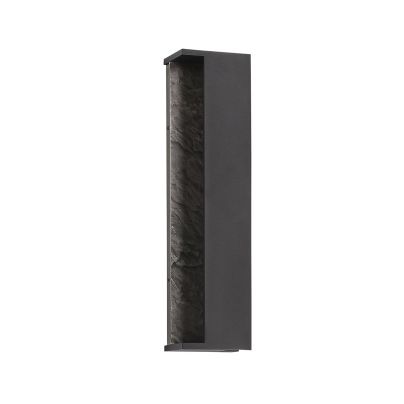 Avenue Outdoor 26"h Open Side Panel Led Wall Sconce In Dark Bronze/textured Grey, 26" H x 5" W x 3" D