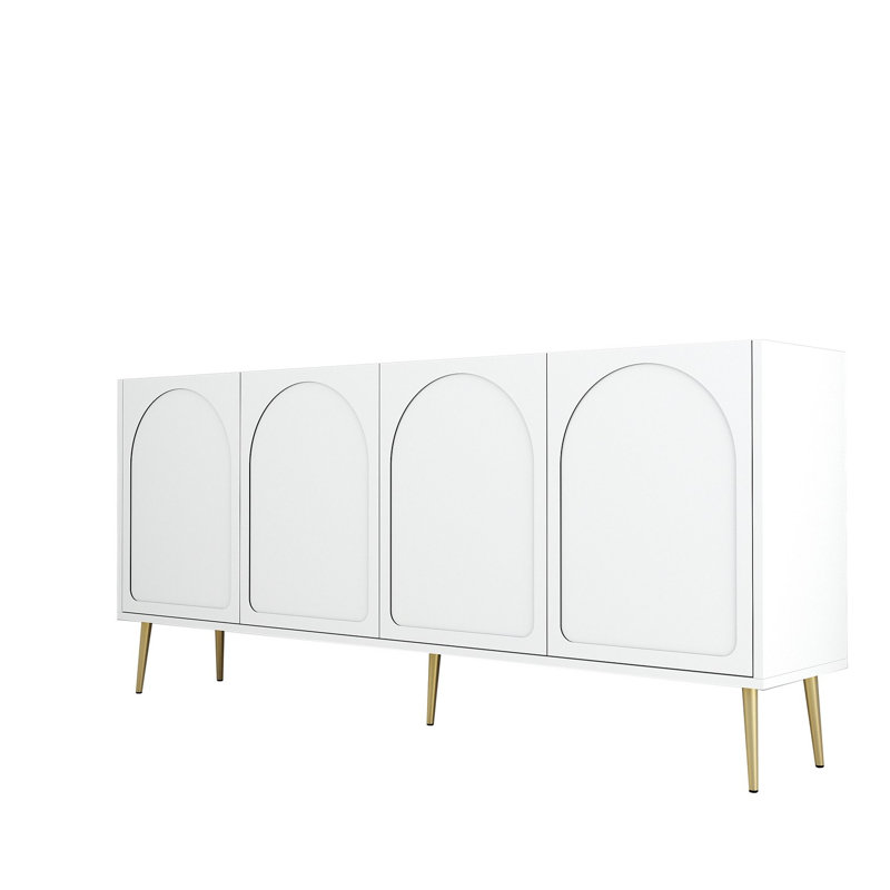 Hommy Craft 80cm Sideboard, White/Gold
