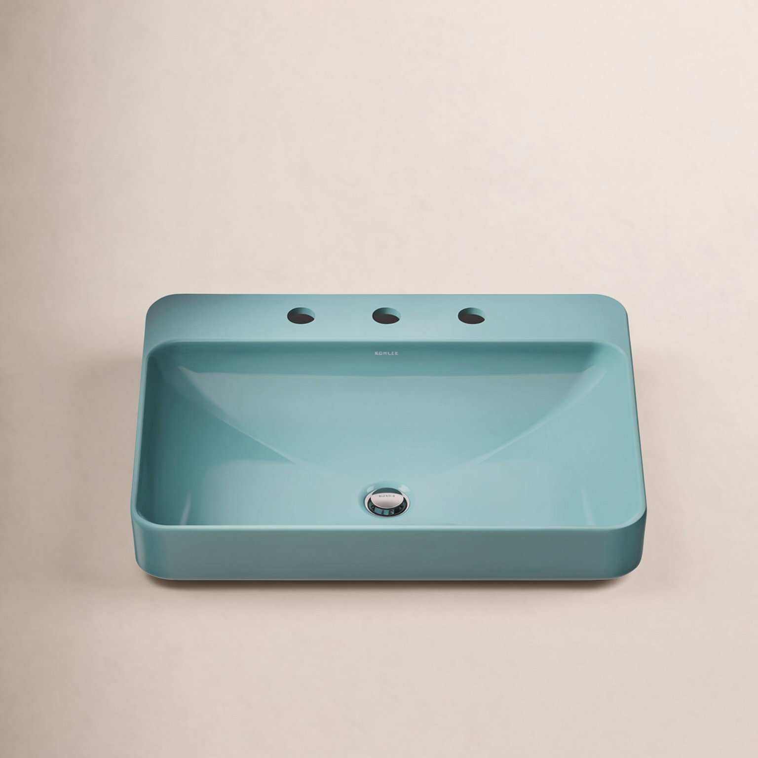Vox Rectangular Vessel Sink, 3, Spring Green