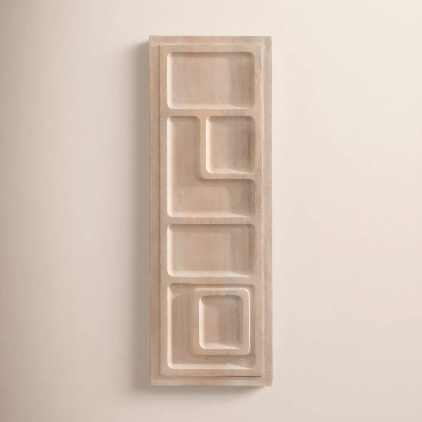 Tala Solid Wood Panel Wall Art Plaque, Beige