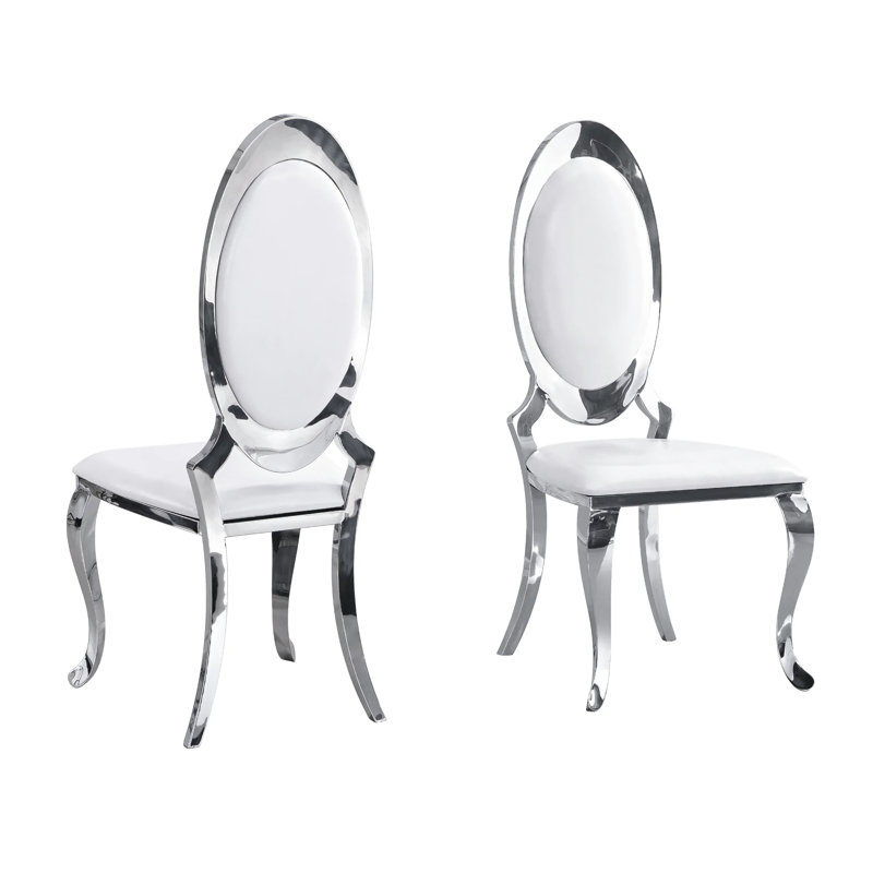 Ensemble de salle à manger rectangulaire l 79 po, Blanc / argent