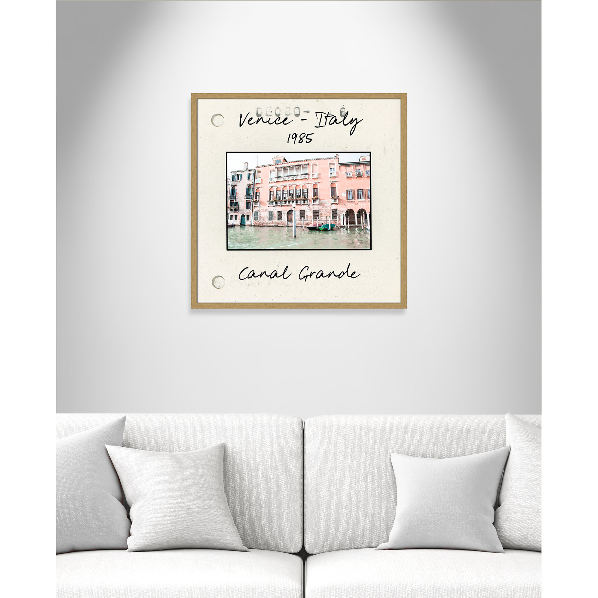 Venice, Italy - Grand Canal Print by Nan, Natural Single Picture Framed Paper, 27.5" H x 27.5" W x 0.75" D