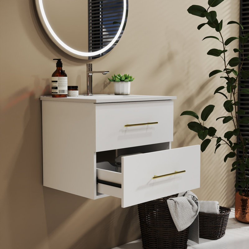 Ensemble de meuble-lavabo moderne blanc brillant sans effort