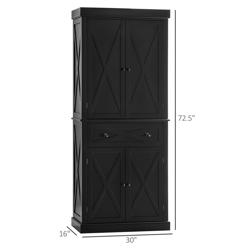 72.5'' Kitchen Pantry, Black