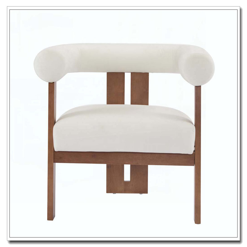 Fauteuil d'appoint rembourré en velours, Blanc