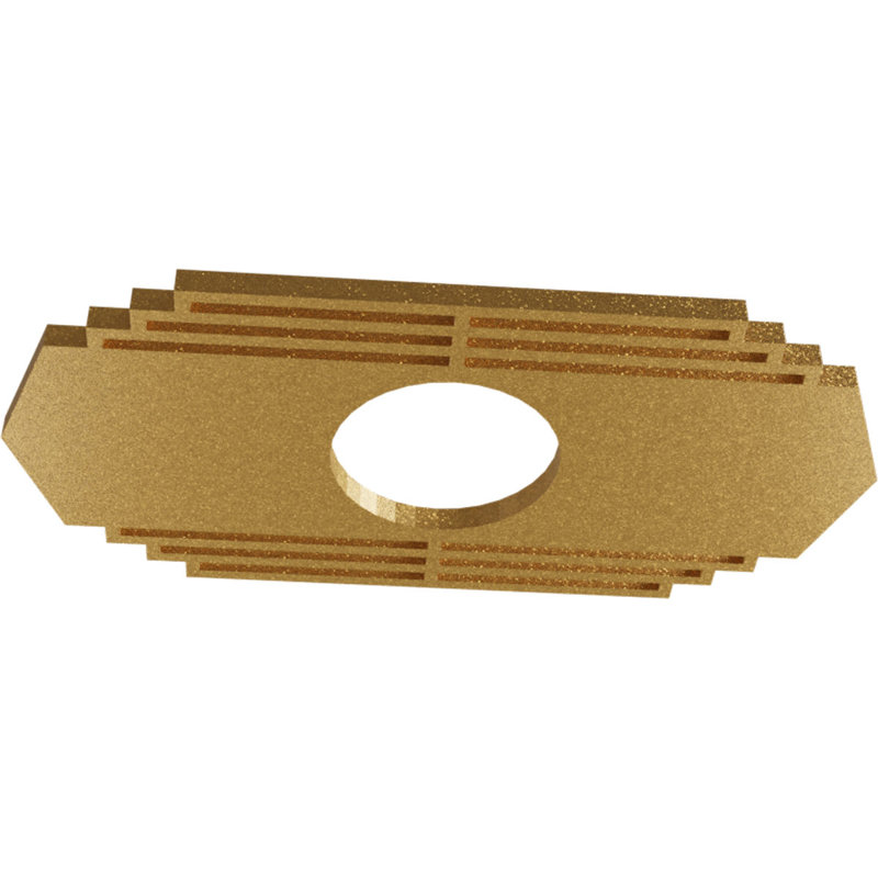 Médaillon de plafond percé en PVC de qualité architecturale 34 po x l 17 po x H 9 po x P 1 po, Or