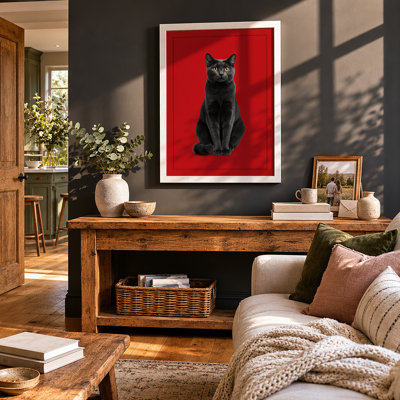 Striking Black Cat Modern - Print