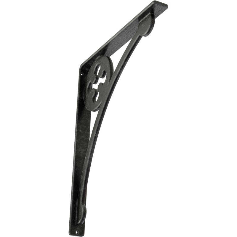 Support en fer forgé Crawley, Argent antique, H 15 po x l 1,5 po x p 12 po