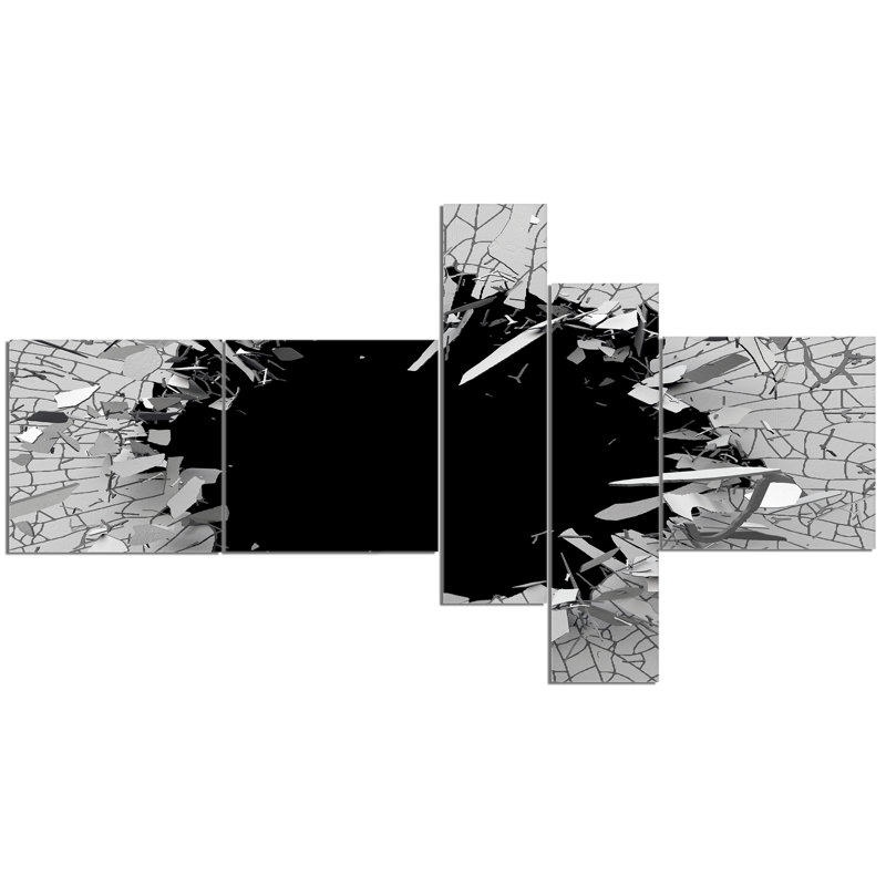 « abstract brokened wall 3d design », impression à multiples images sur toile