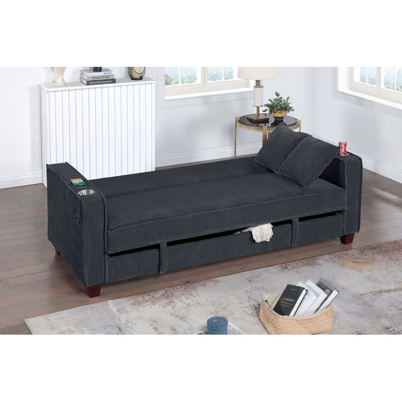 Canapé convertible Luana, Noir