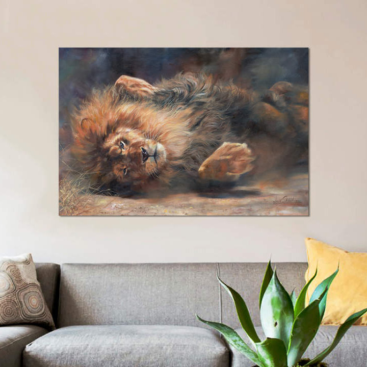 «Lion Rocking and Rollin», impression sur toile, H 40 po x l 60 po x P 1,5 po, Toile tendue, Pas de tapis