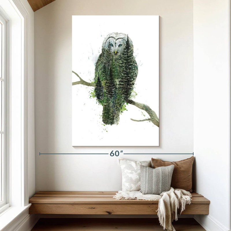 Hibou vert, 51" H x 34" W