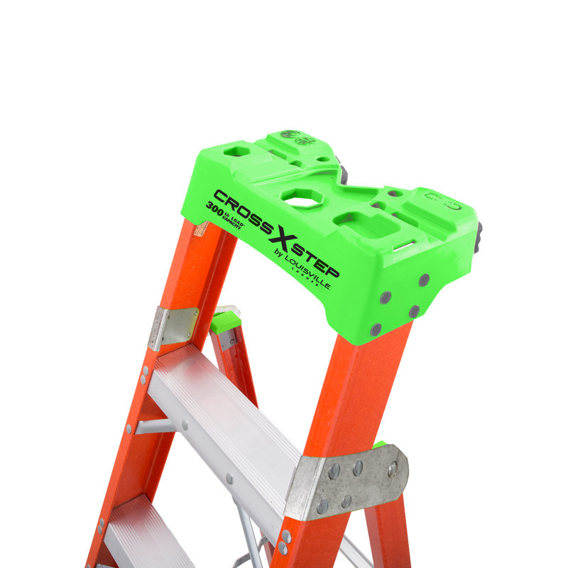 WFX Utility, 12 Ft, Fibreglass Cross Step Ladder, Type Ia, 300 Lb Load Capacity, 5D5E3D575DF44B0E9E8BE59926ADE3F6