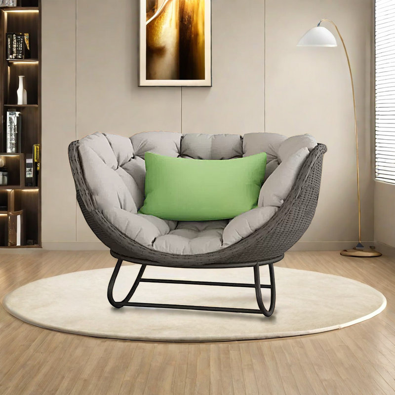 Chaise berçante Deluxe PE, Gris, Gris foncé