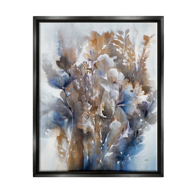 «Modern Flower Bouquet Composition» par K. Nari - Peinture sur toile, H 14 po x l 11 po x P 1,5 po