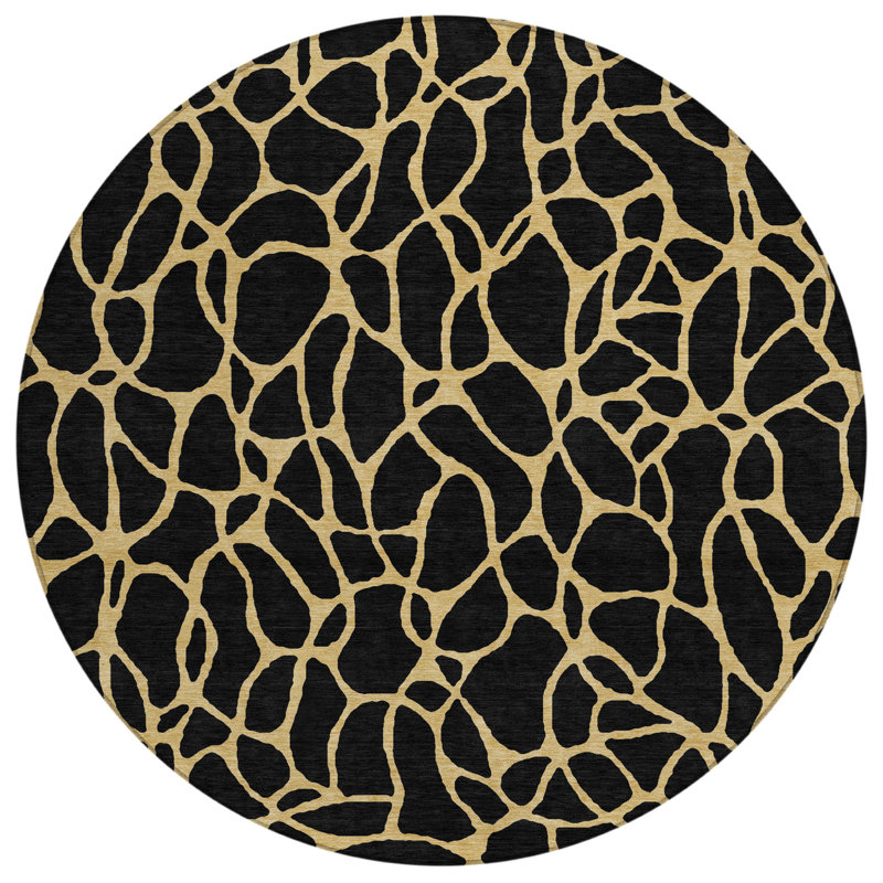 Tapis rond noir 8 po