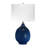 24in. 3-Way Blue Ceramic Table Lamp With Drum Shade