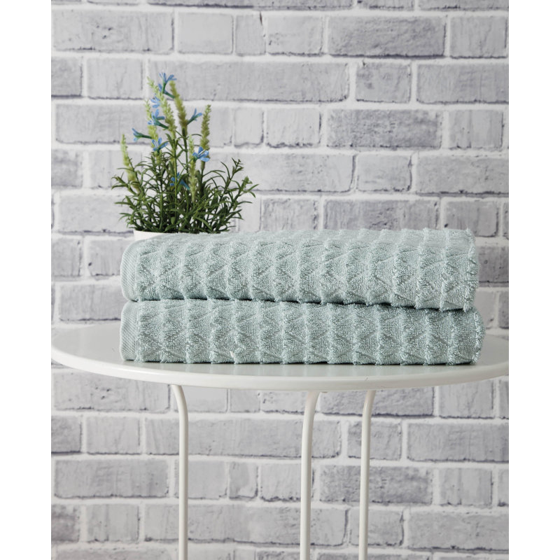 Spotts Midweight Jacquard Bath Towel, Evening Blue