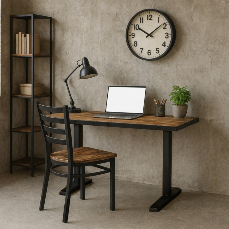 Steel Writing Desk, 29.75" H x 48" W x 30" D