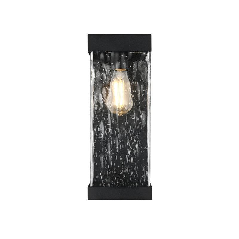 Applique murale d'extérieur Linch en noir, H 16 po x l 6 po x P 4 po