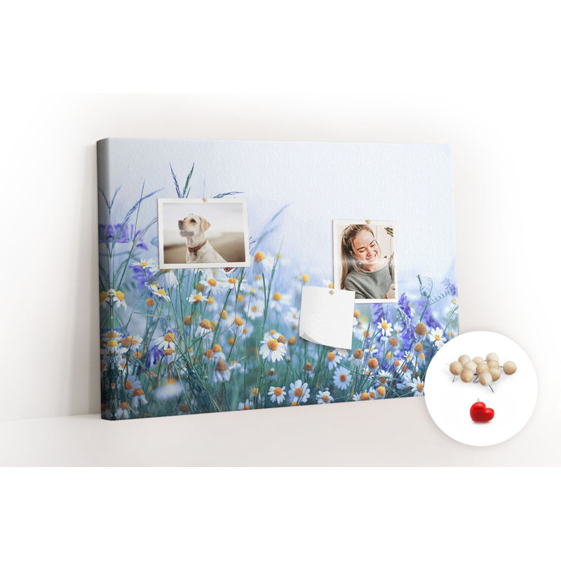 Wall Mounted bulletin board print wall art notice boards for office corkboard Butterfly in meadow