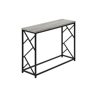 Accent Table, Console, Entryway, Narrow, Sofa, Living Room, Bedroom, Grey Laminate, Black Metal, Contemporary, Modern