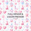 Ensemble de housse de couette Teens Sweets de 5 - Ensemble de literie et coussin décoratif Playful Kids Pastel Cake Mix-124208042