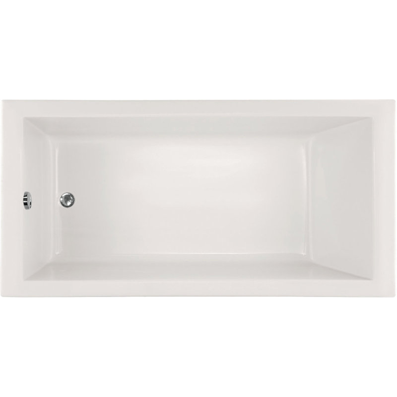 Lacey 72'' L Soaking Bathtub, White, Matte Black