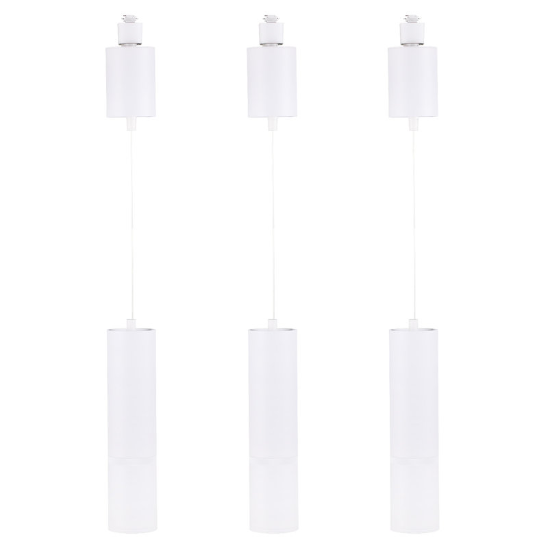 Luminaire suspendu avec rail rétractable 5ct., Compatible avec rail en H, 10W 800Lm, hauteur réglable, blanc, Blanc