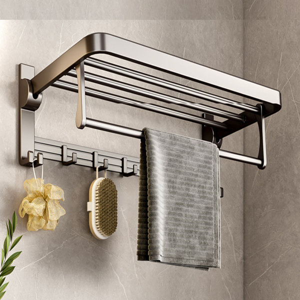 Punch-free Bathroom Towel Rack, Toilet Shelf Towel Bar, Stick Wall