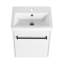 Meuble-lavabo flottant mural avec lavabo en céramique et porte d'armoire à fermeture en douceur, pour petite salle de bain-884783504