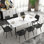 Ensemble de table de salle à manger 8 pièces 8 pièces avec chaises d'appoint en similicuir, ensemble de salle à manger 9 pièces