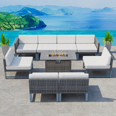 8 - Person Patio Conversation Set with Cushions