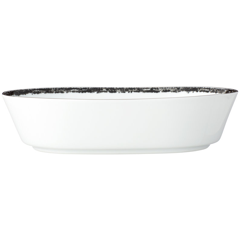 Noritake Rill Oval Vegetable Bowl, 9-3/4", 46 Oz, Black