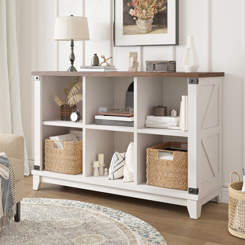 Organisateur de rangement en bois manufacturé avec quincaillerie anti-basculement, Blanc