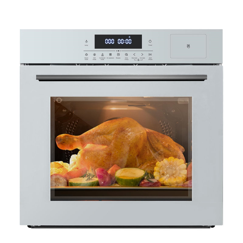 24" Single Wall Oven, 2.5 Cu.ft Built-in Timer-Convection Electric Wall Oven with 8 Baking Modes, 3000W, 240V, Stainless Steel, 3D Surround Heating, Timer, Touch Control, Safety Lock, ETL Certified