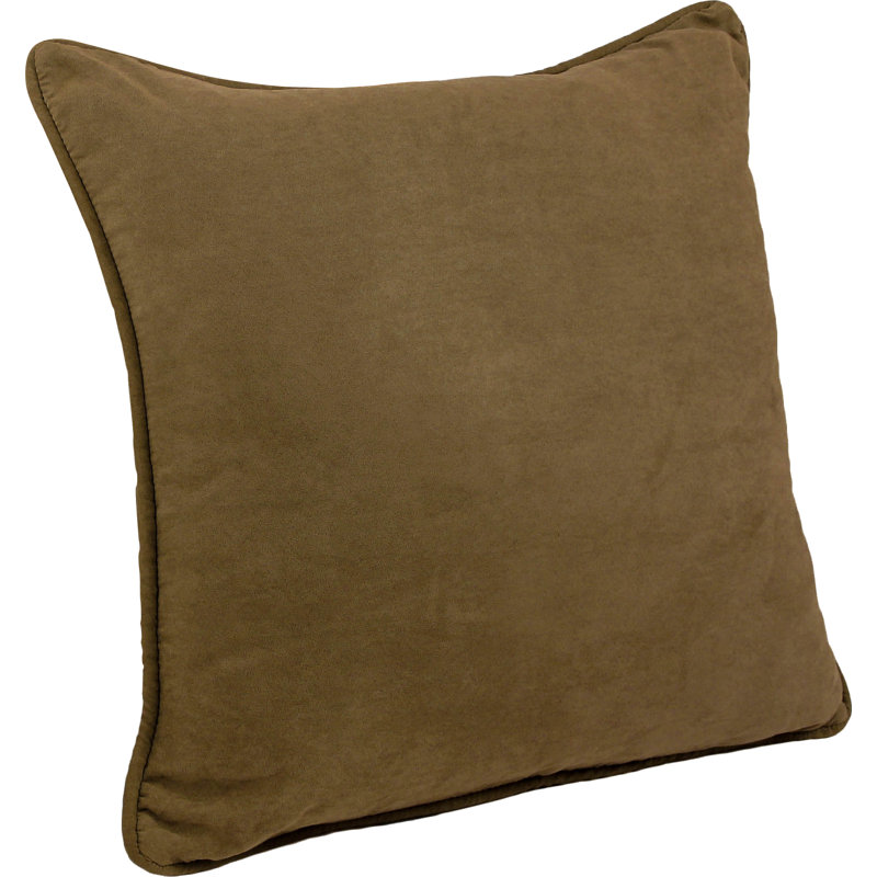 Jacquard Square Microsuede Pillow Cover & Insert, Chocolate
