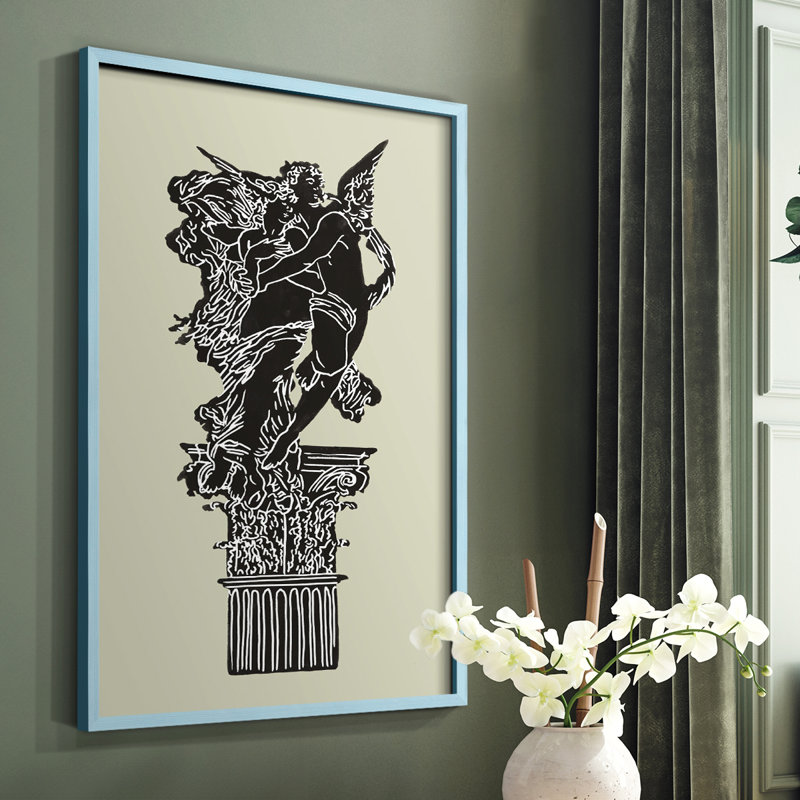 Magic Garden I, reproduction encadrée - bois massif, Bleu, H 10 po x l 8 po