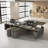 94.5In Large Executive Office Desk With File Cabinet Adjustable Height L Shaped Office Desks For Boss Business Reversible Left/Right Return Director Edition-729878017
