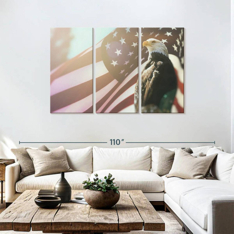 Aigle à tête blanche American Patriot, H 48 po x l 74 po