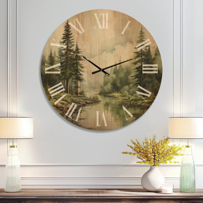 Horloge murale en bois avec pin