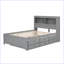 Lit plateforme moderne avec lit gigogne, tiroirs et prises USB-53744961