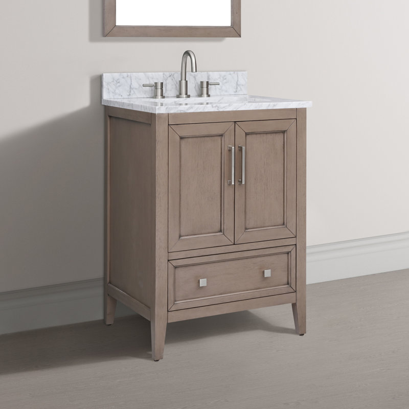 Everette 25'' W Single Vanity, Gray Oak, 25"