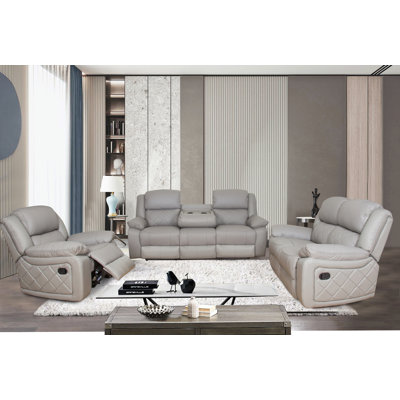 Brighton - 3 Piece Top Grain Leather Reclining Living Room Set