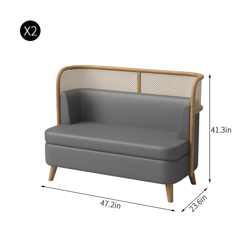 Banc rembourré en similicuir de style européen